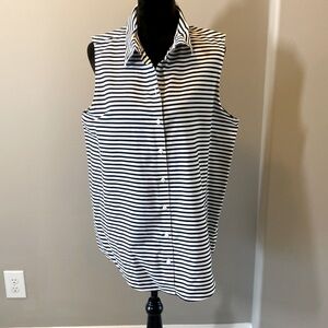 Chico's sleeveless striped top. Never worn. Size 3 (16). Black and white stripe.